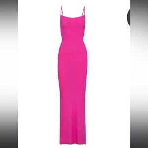 NWT skims soft lounge hot pink ribbed dress hot pink sold out on site
